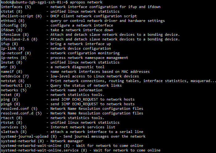 Network apropos