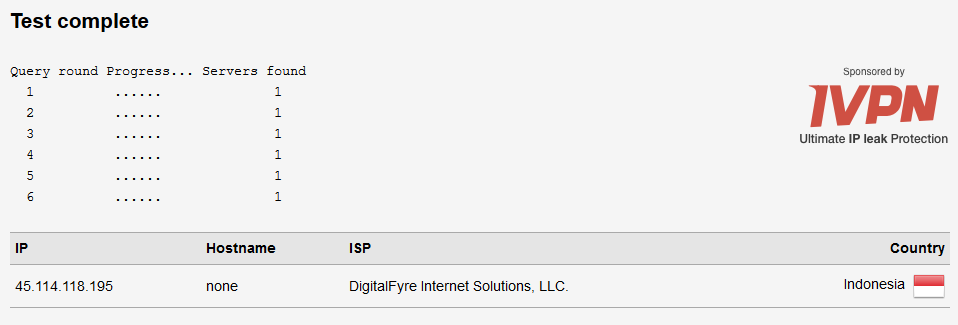 DNS Leak Test