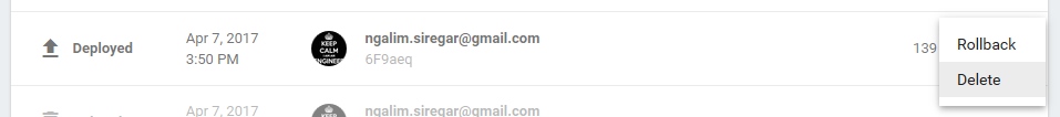 Firebase Delete Deploy