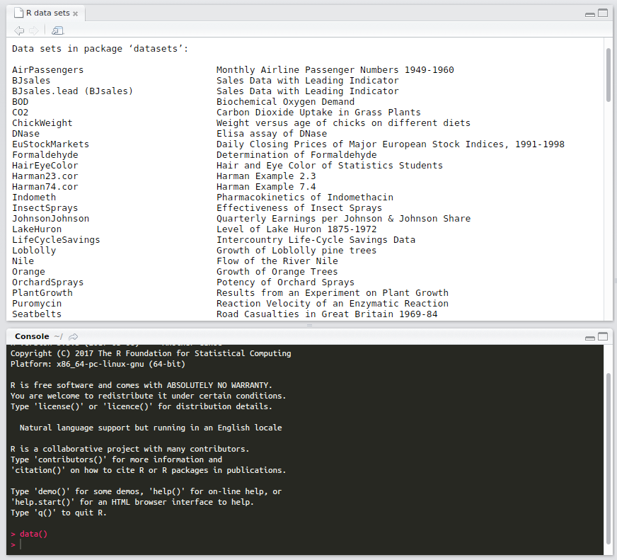 r dataset